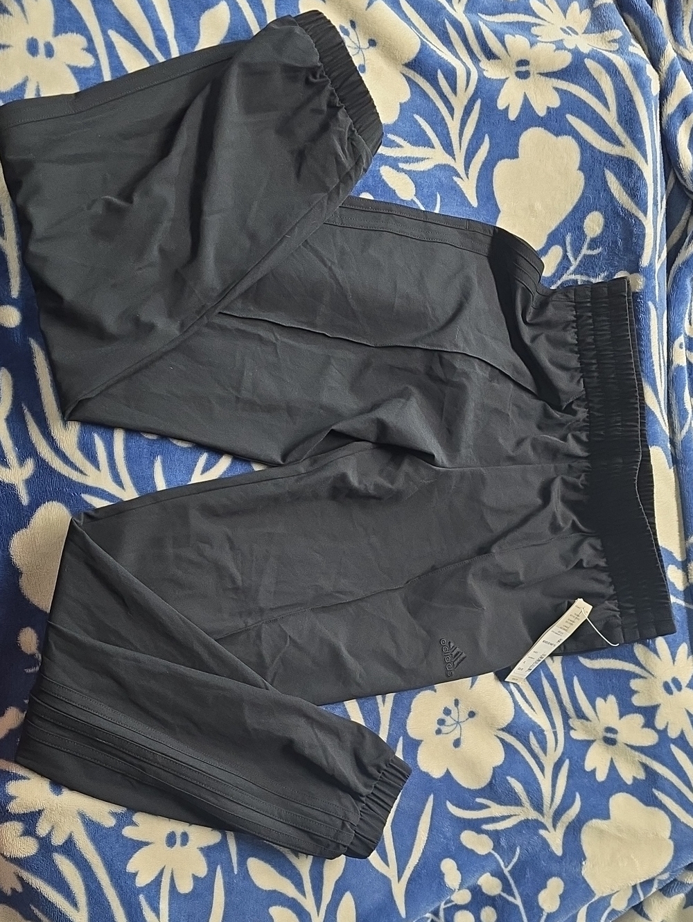 Adidas Black Athletic Track Pants with Elastic Waistband
